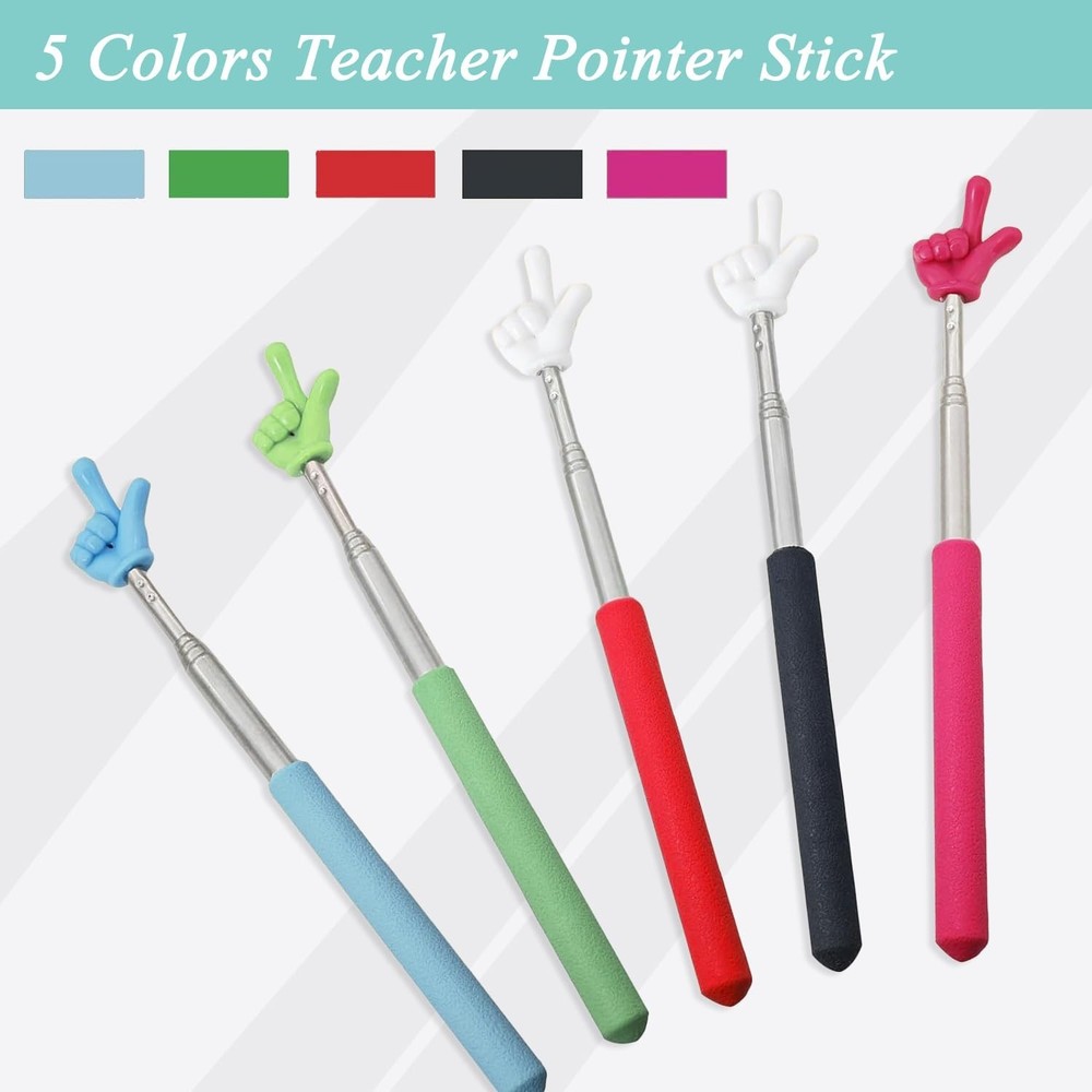 5Pcs Pointer Finger Stick – Multipurpose Teacher Supplies Pointer Stick,En
