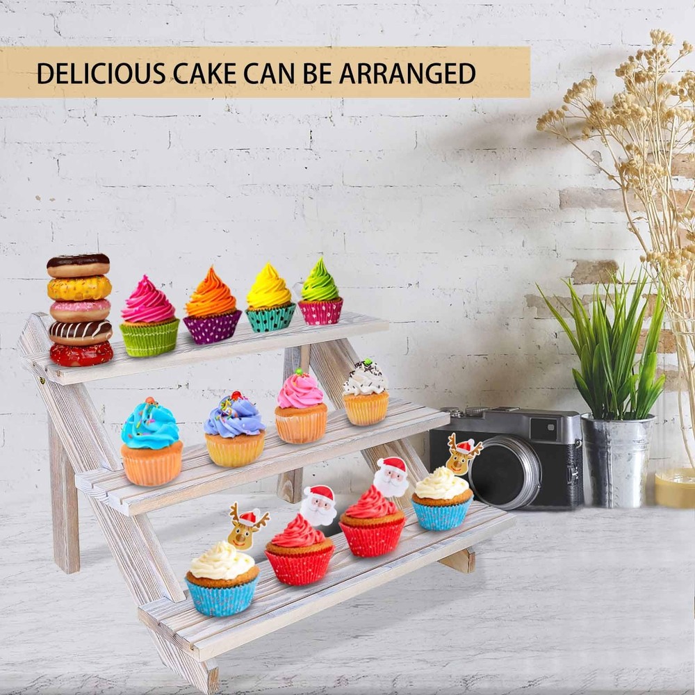 Vintage White Display Riser, Earring Display Stands, Showcase Cascading Merch...