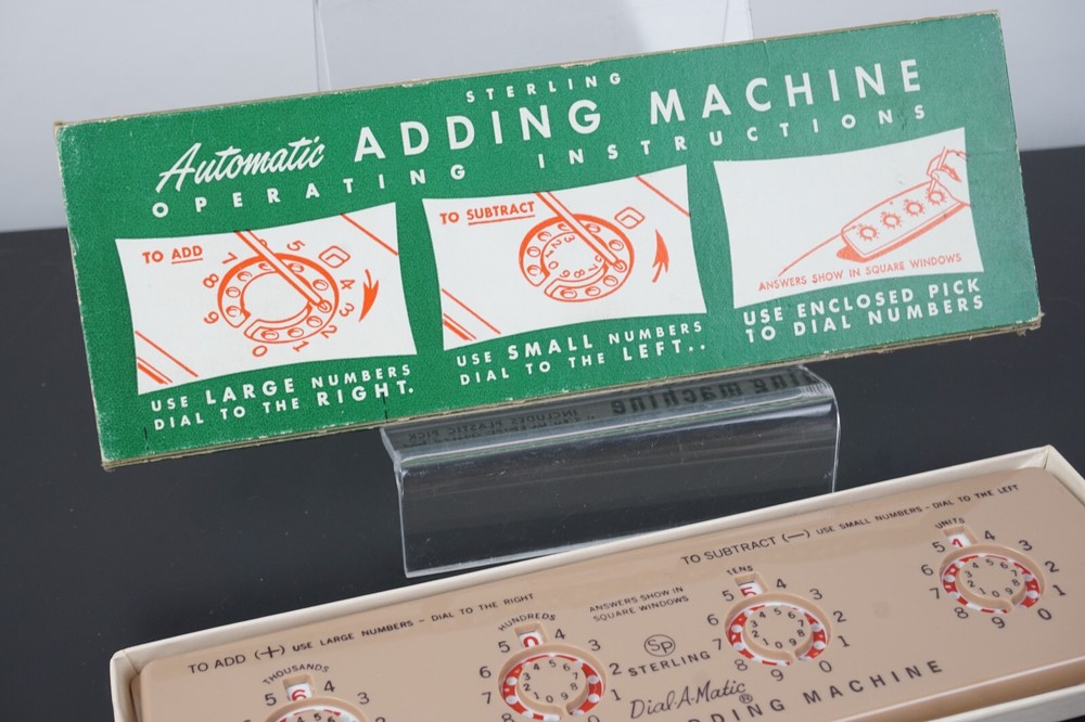 Sterling "Add-It' Automatic Adding Machine Ca. 1960 in Original Box