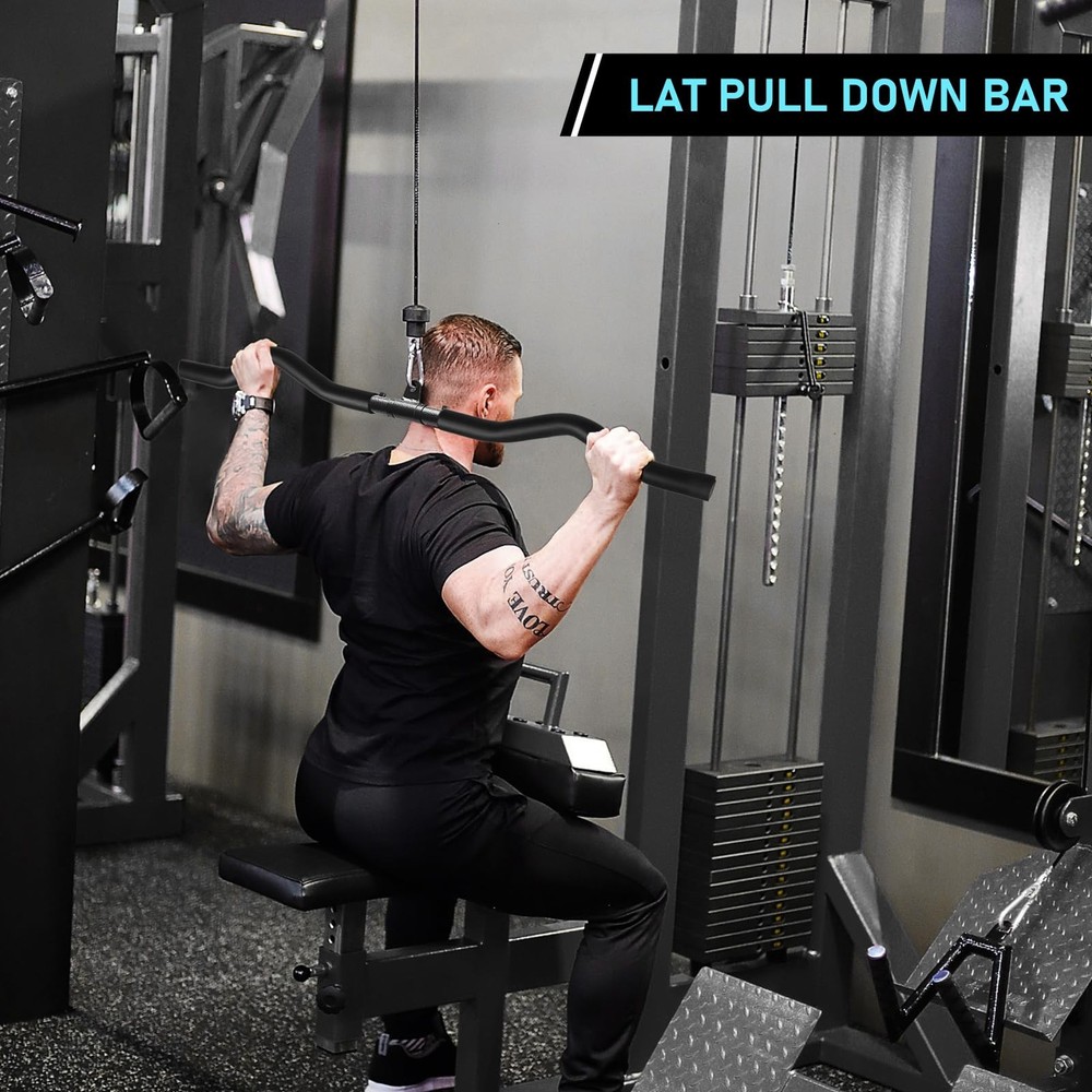 LAT Pull Down Bar, Detachable LAT Pulldown Attachment with Swivel Joint Wide ...
