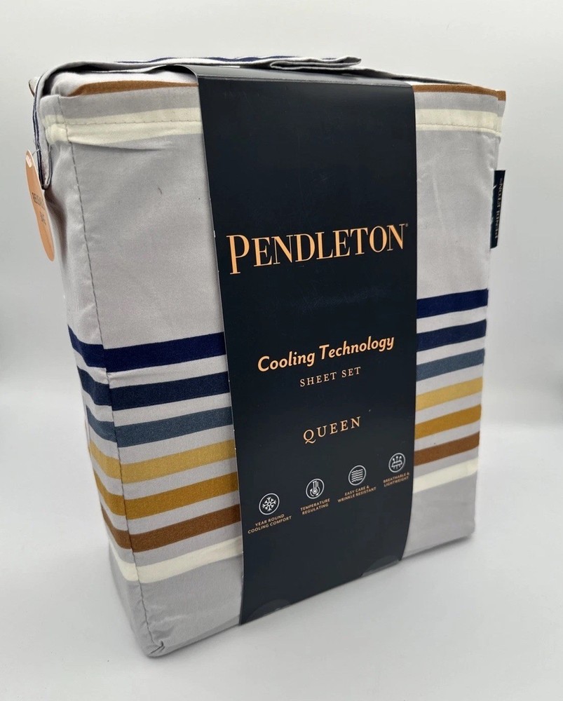 Pendleton Westland Stripe Cooling Technology 4-Pc Sheet Set QUEEN 2 Pillowcases