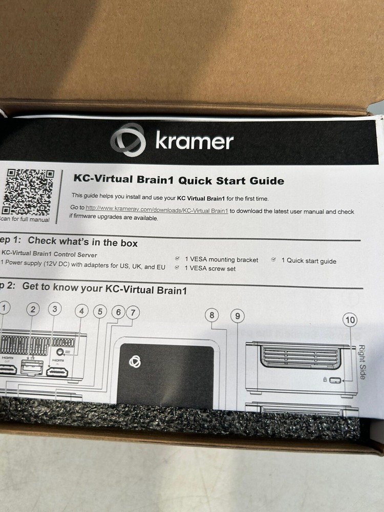 Kramer KC Virtual Brain1 Hardware Platform with 1 Instance Kramer Brainware KC