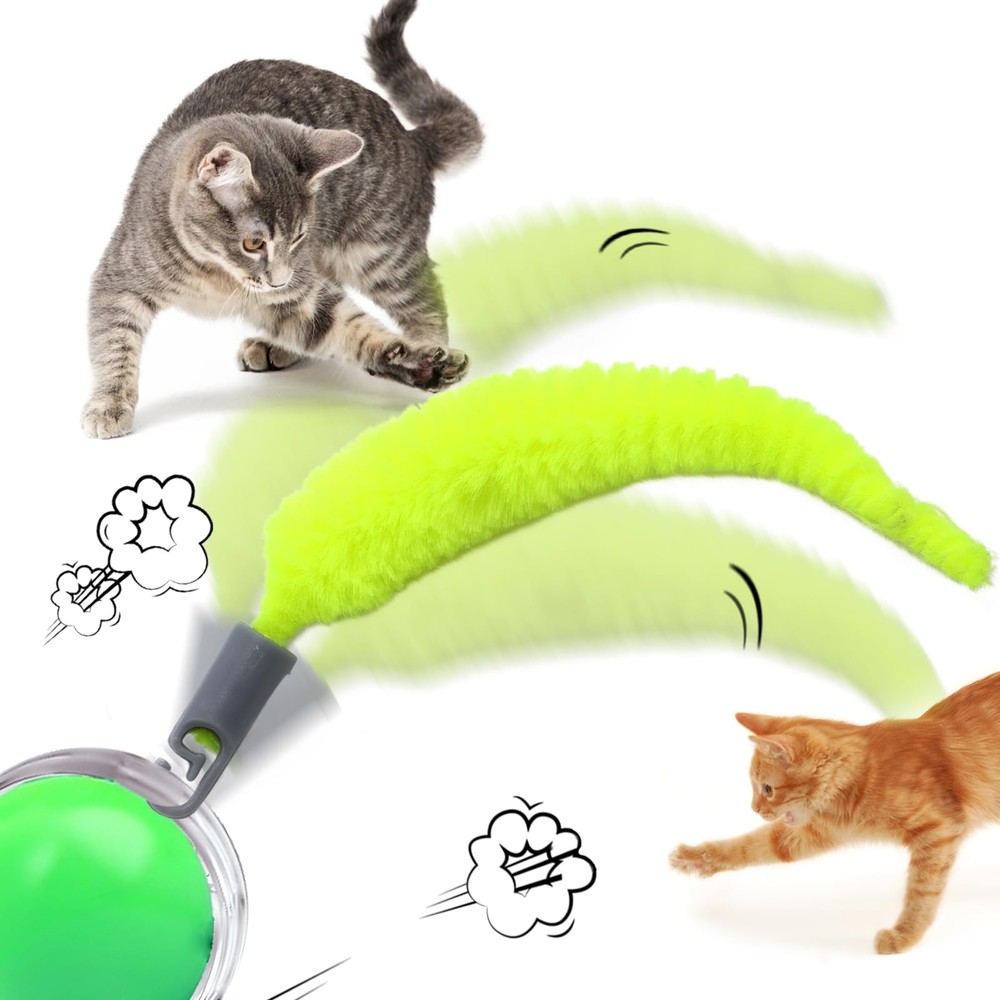 BOXOB 5 Pcs Cat Ball Toy Replacement Tails, Interactive Cat Toy Tail Accessor...