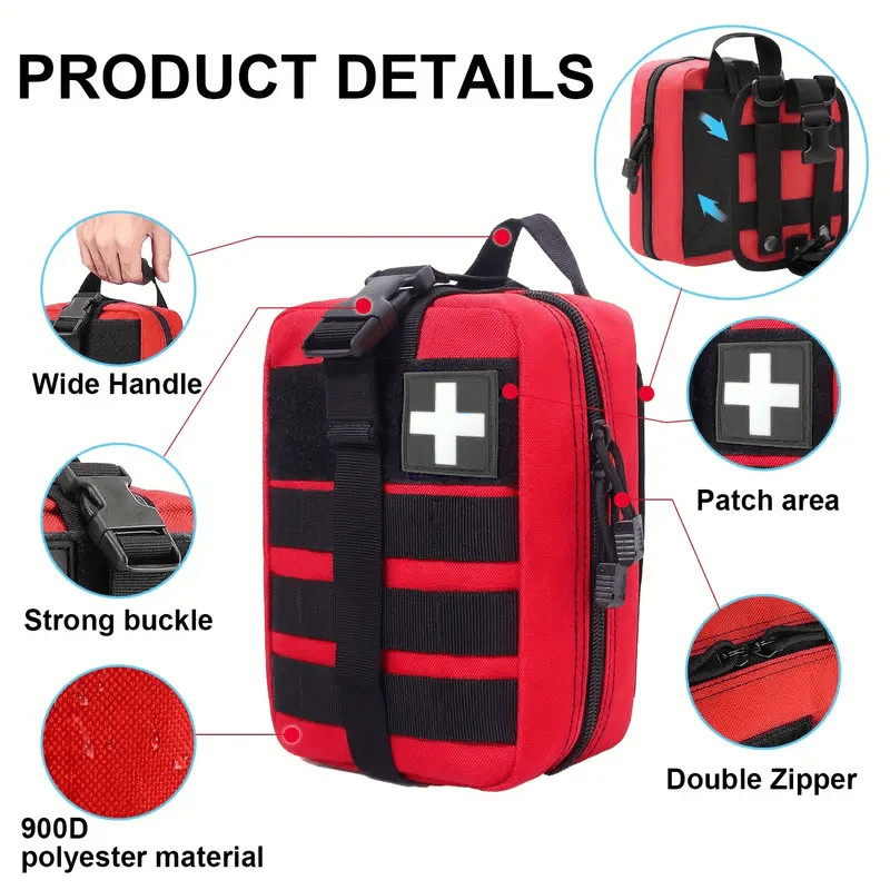 Portable First Aid Kit Survival Gear for Outdoor Drive Travel Camper Hiking Home