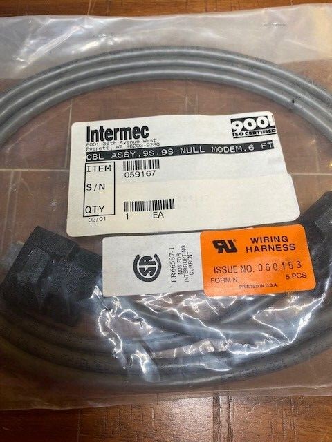 Intermec PN 059167 Cable Assembly 95/95 DB9 Female 6ft *NEW*