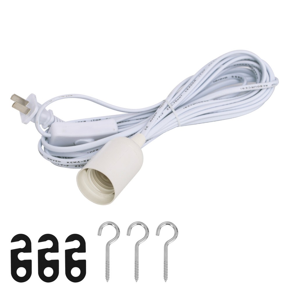 16FT 20FT Extension Hanging Lantern Pendant Light Cord Cable E26 E27 Socket