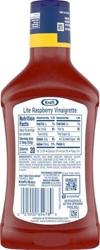 Kraft Raspberry Vinaigrette Lite Salad Dressing - 16 fl oz Bottle