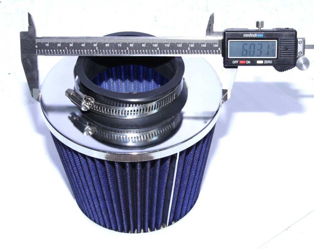 BLUE Universal 3" 76.2MM Open Top Cold Air Intake Filter Cone Dry Air Filter
