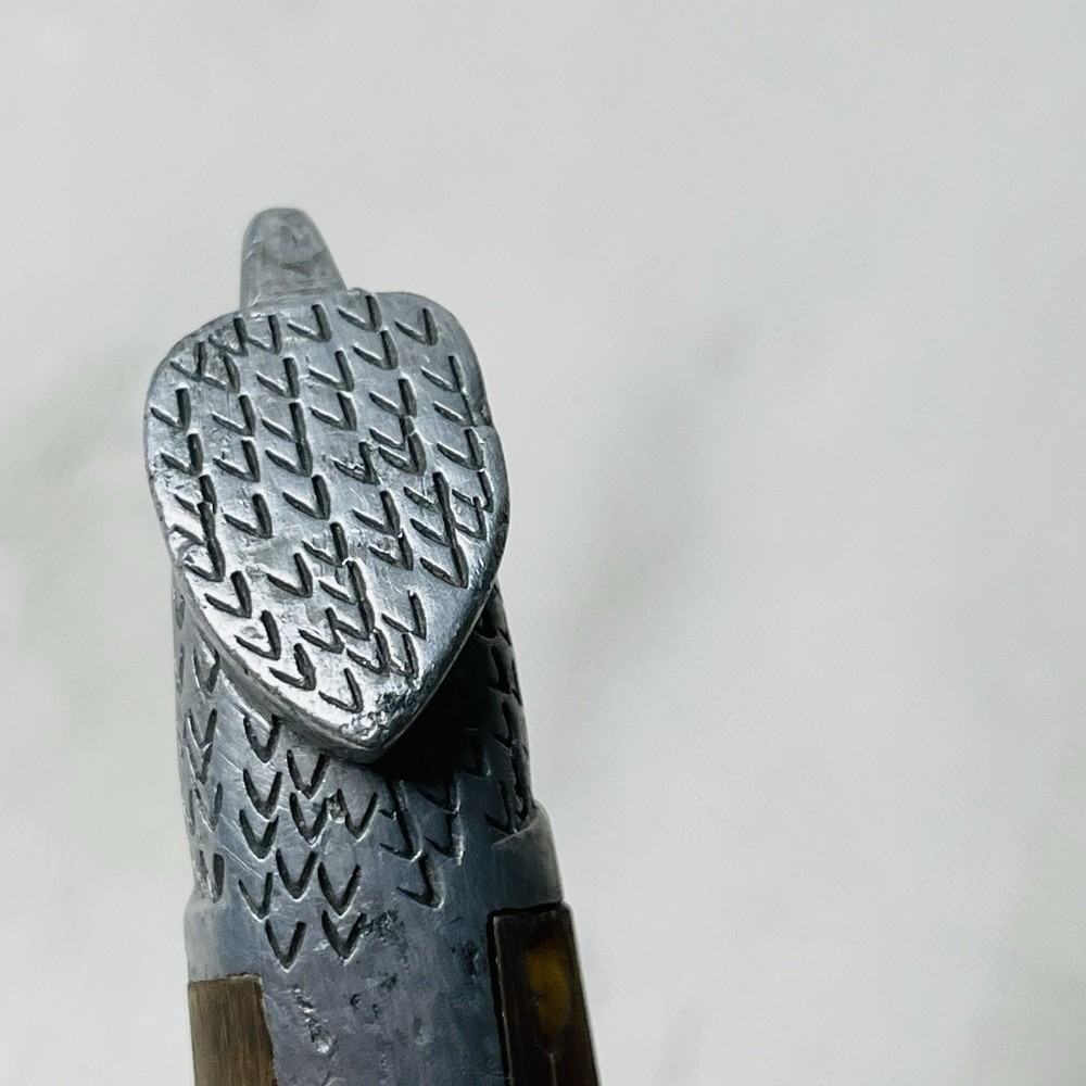 Oaxaca Eagle Head Bowie Knife 8.5" Etched Fixed Blade With Leather Sheath