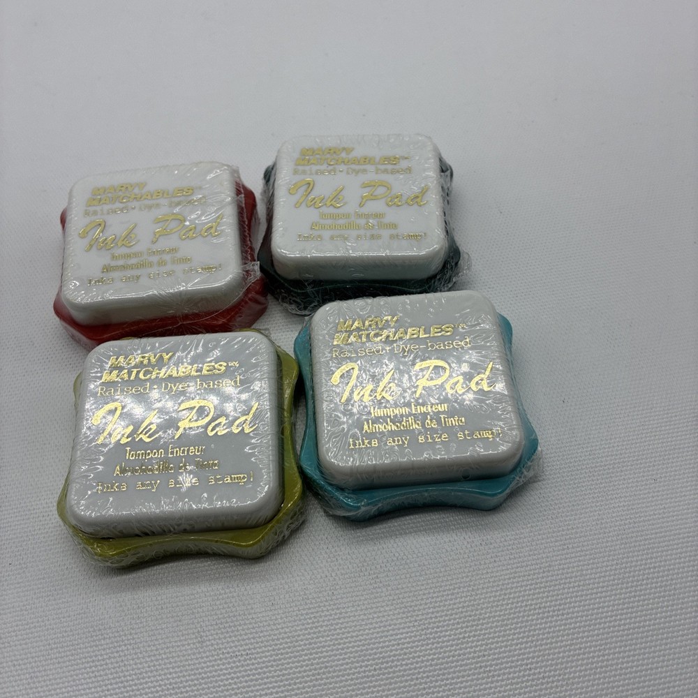 4 MARVY MATCHABLES RAISED-DYE-BASED ''INK PADS New