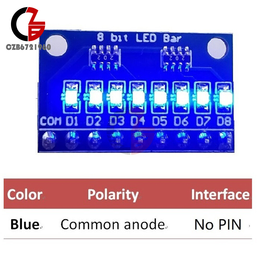 8-bit LED Module Blue/Red Display Common Negative/Common Positive DIY Kit 3-24V