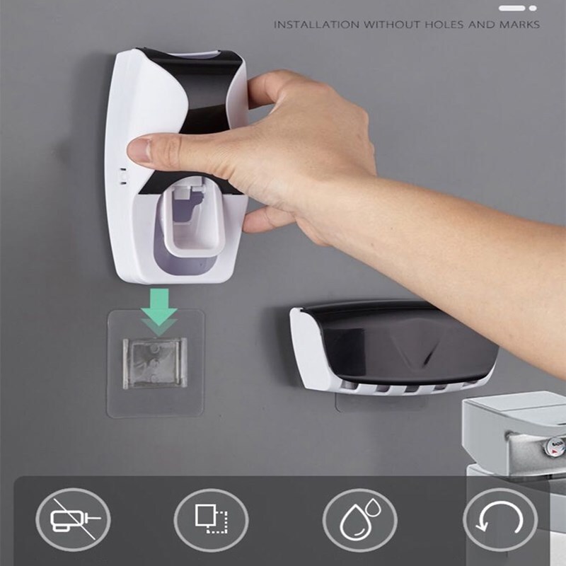 Fully Automatic Toothpaste Dispenser Hole Punched Toothbrush Toothpaste Storage