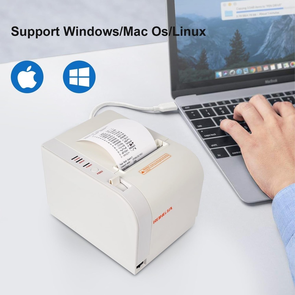 Thermal Receipt Printer, 80mm Receipt Printers, Thermal Pos Printer with Auto...