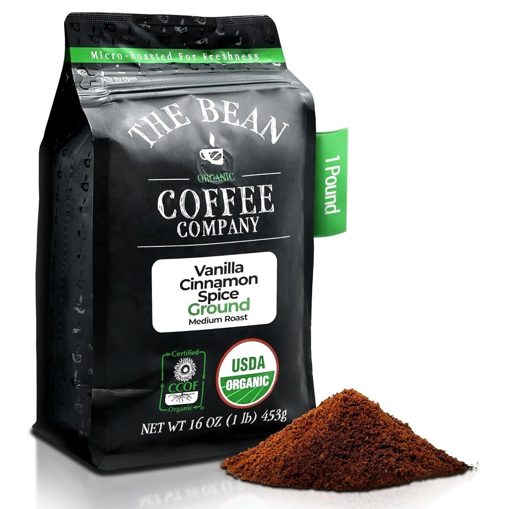Sustainable Organic Vanilla Cinnamon Coffee - 16oz Medium Roast from Small Batch
