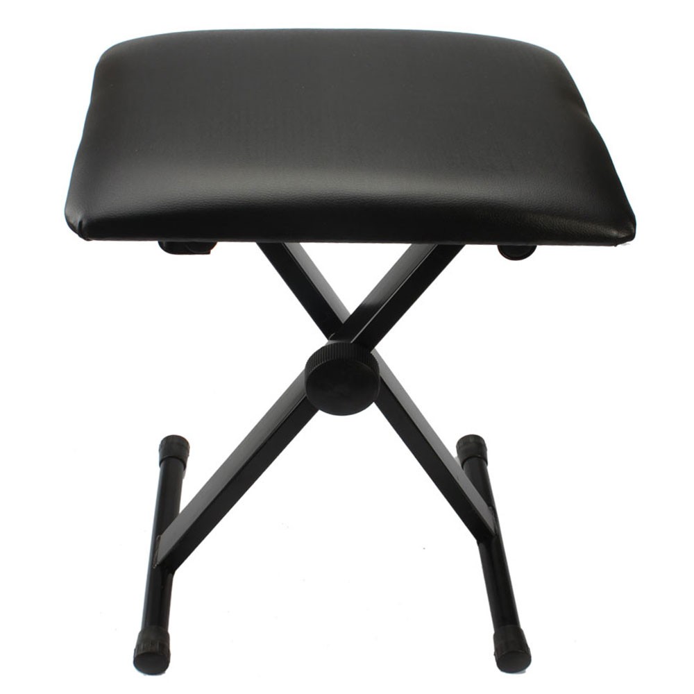 Adjustable Folding Piano Bench Stool Seat Black