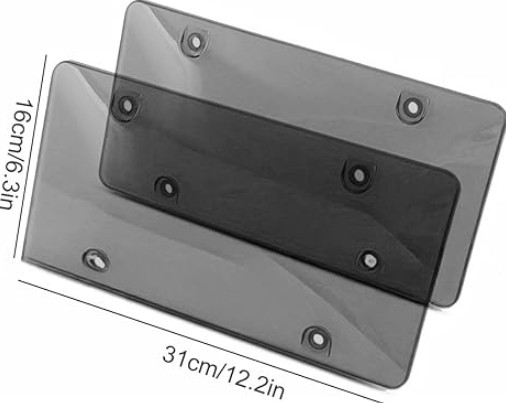 2pcs Unbreakable License Plate Bubble Protector Universal Fitment Shield