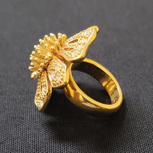 J Crew Brass Crystal Ring