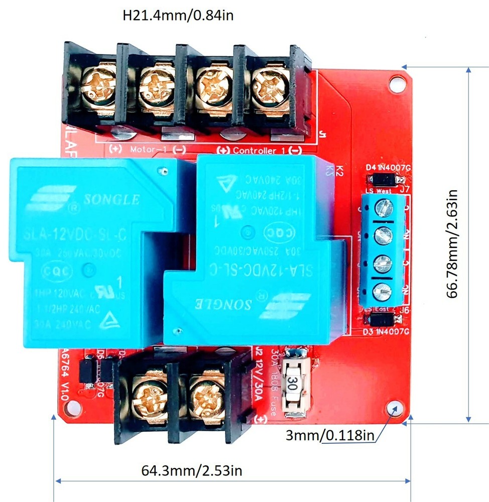 12V 24V 30A Single Relay Module Limit Switch's PV Panel Sun Tracking Control DIY