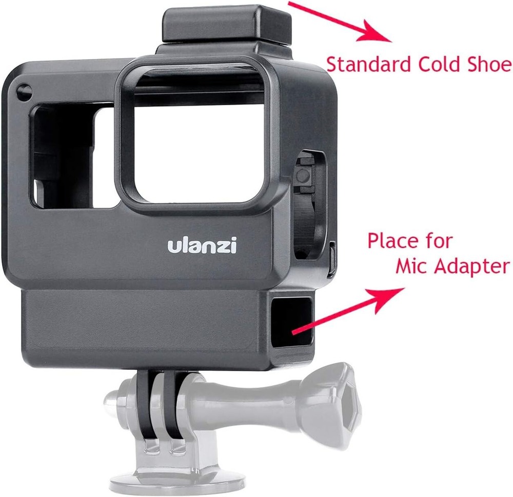 V2 Housing Case Vlogging Frame with Microphone Cold Shoe Mount Compatible for...