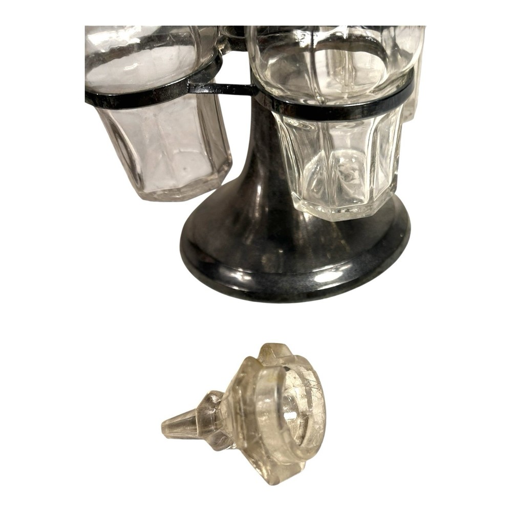 Antique Spinning 4 Piece Condiment Set