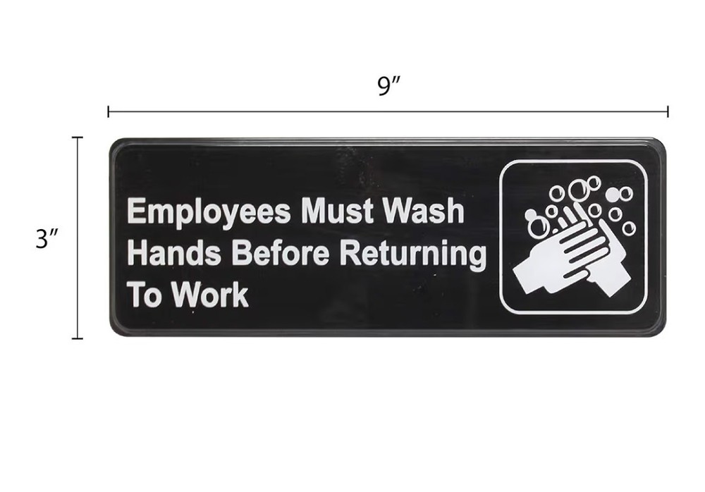 Thunder Group PLIS9325BK "Employees Must Wash Hands Before Returning To Work"...