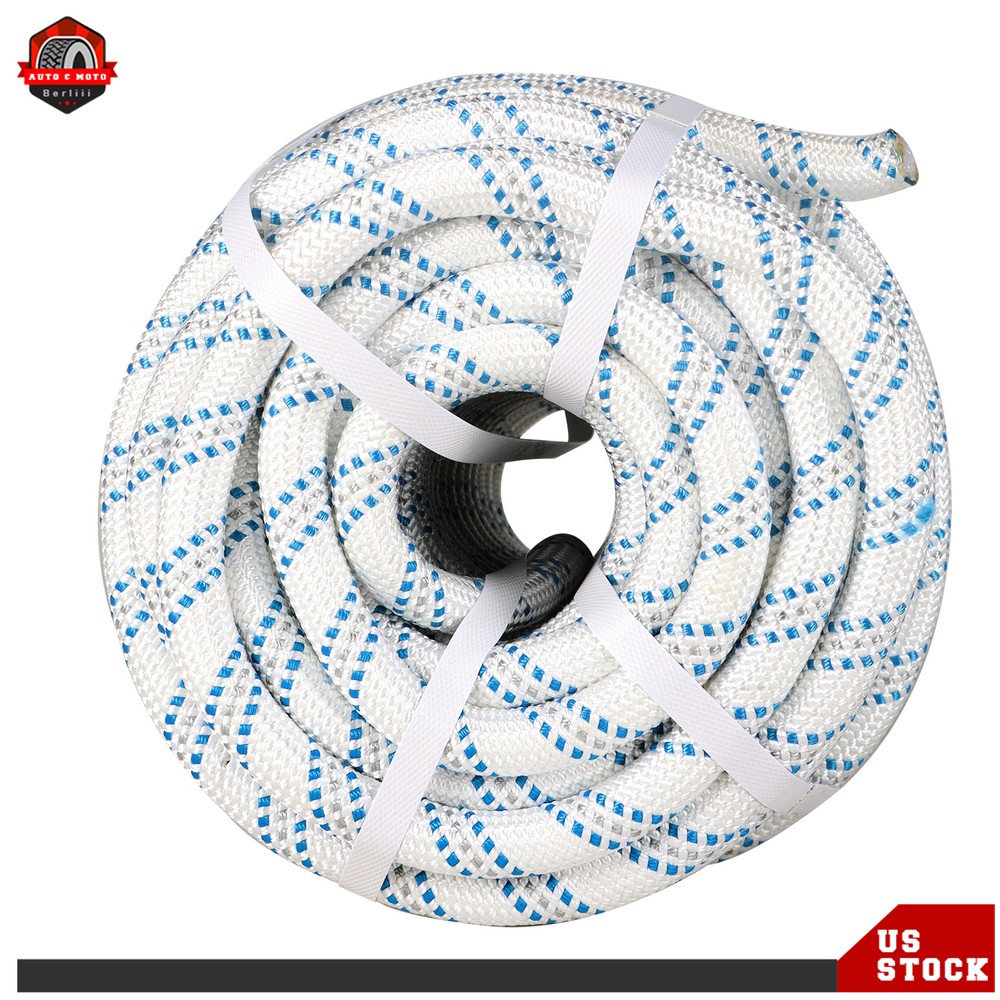 3/4in x150ft Arborist Bull Rope Pulling Rigging Line Double Braid Polyester Rope