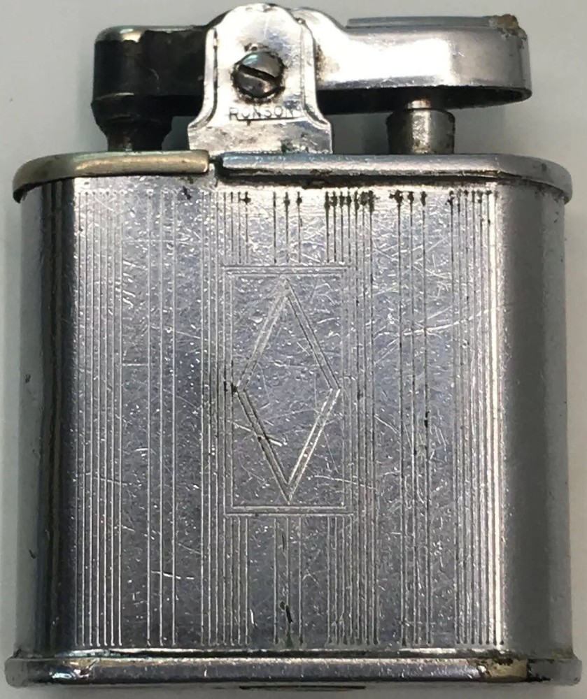 Vintage  RONSON WHIRLWIND ETCHED CHROME CIGARETTE LIGHTER