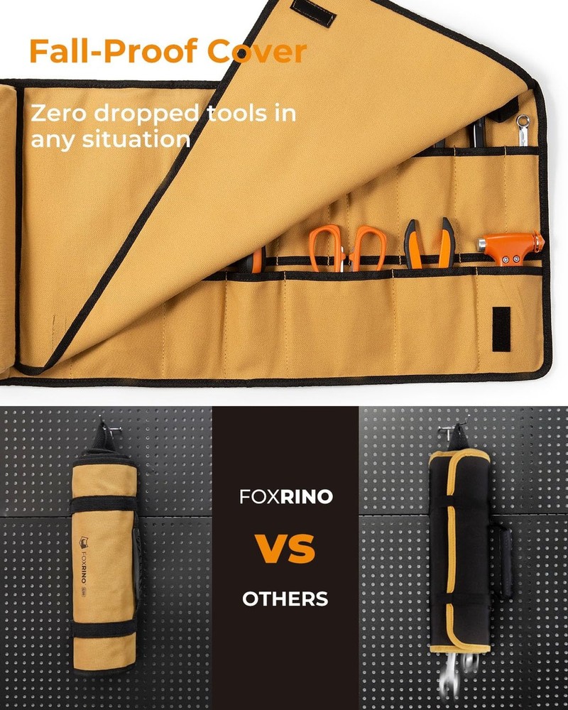 Tool Roll, Heavy Duty Tool Roll Bag Organizer, Roll Up Tool Pouch with 20 + 1...