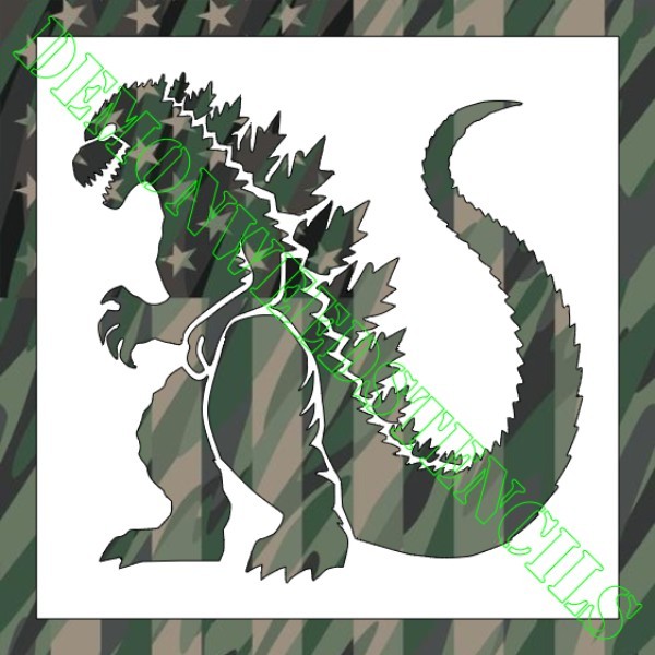 12"x12" Clear Plastic Stencil - Godzilla (RA77) (.007")*****