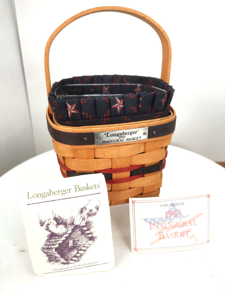 Longaberger 1993 #11461 Inaugural Combo Fabric Insert Small Basket
