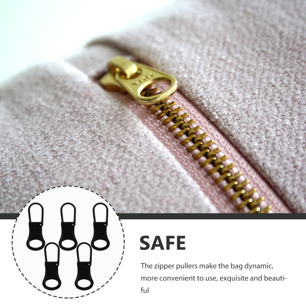 5 Pcs Bag Zipper Pull Replacement Slider Removable Tab Accessories Fixer Wallet