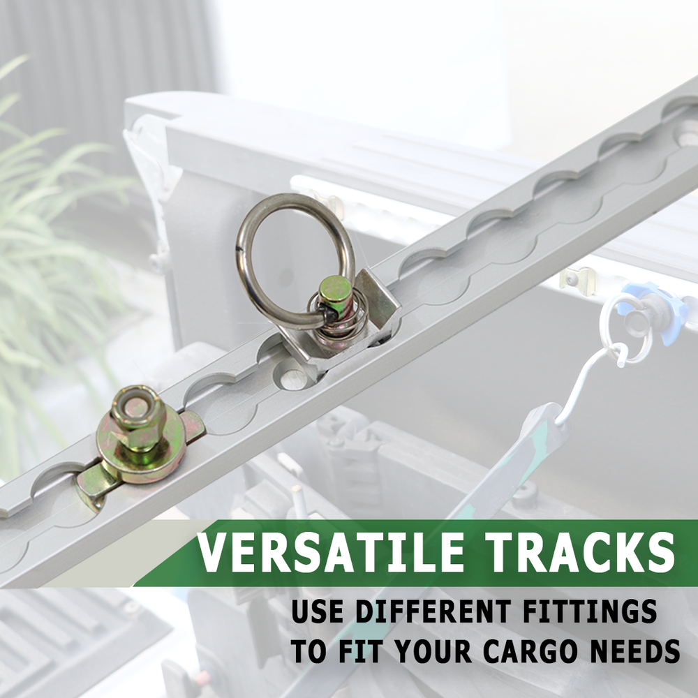 Aluminum L-Track 48" Length - 2 Pack - Tie Down System L Track Rail - Silver