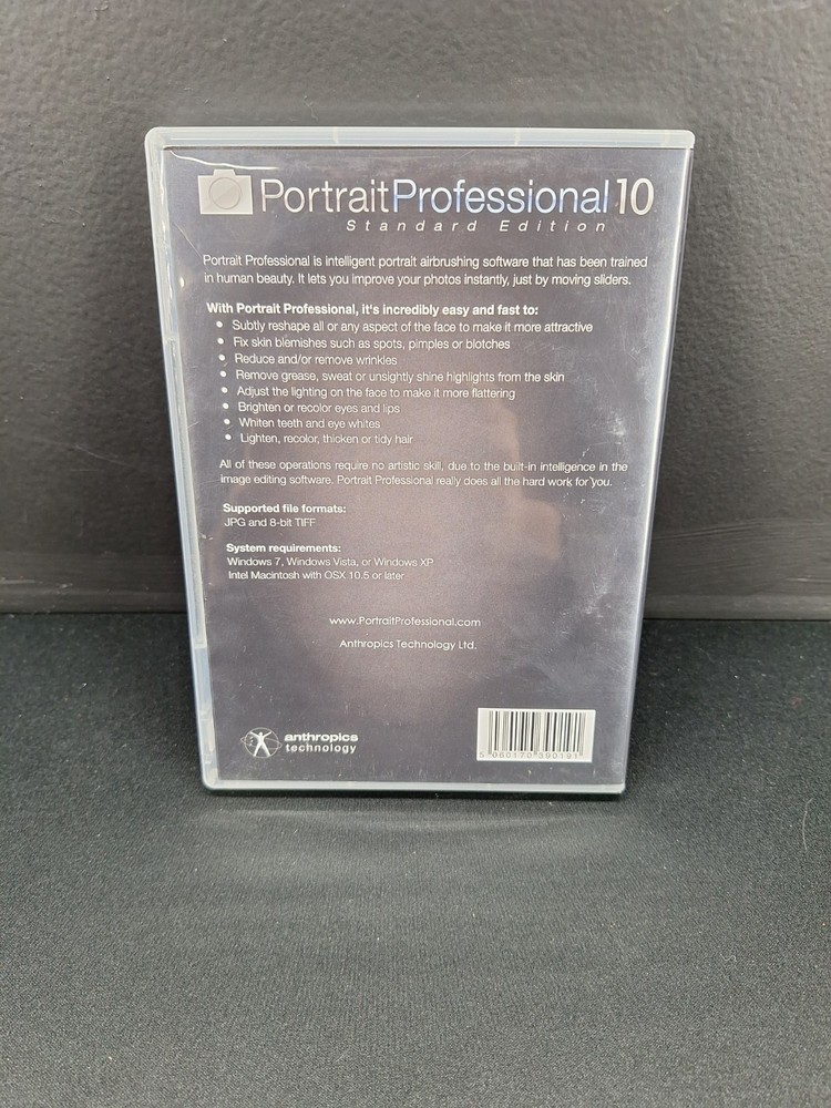 Portrait Professional 10 Standard Edition Anthropics Technology Software CD