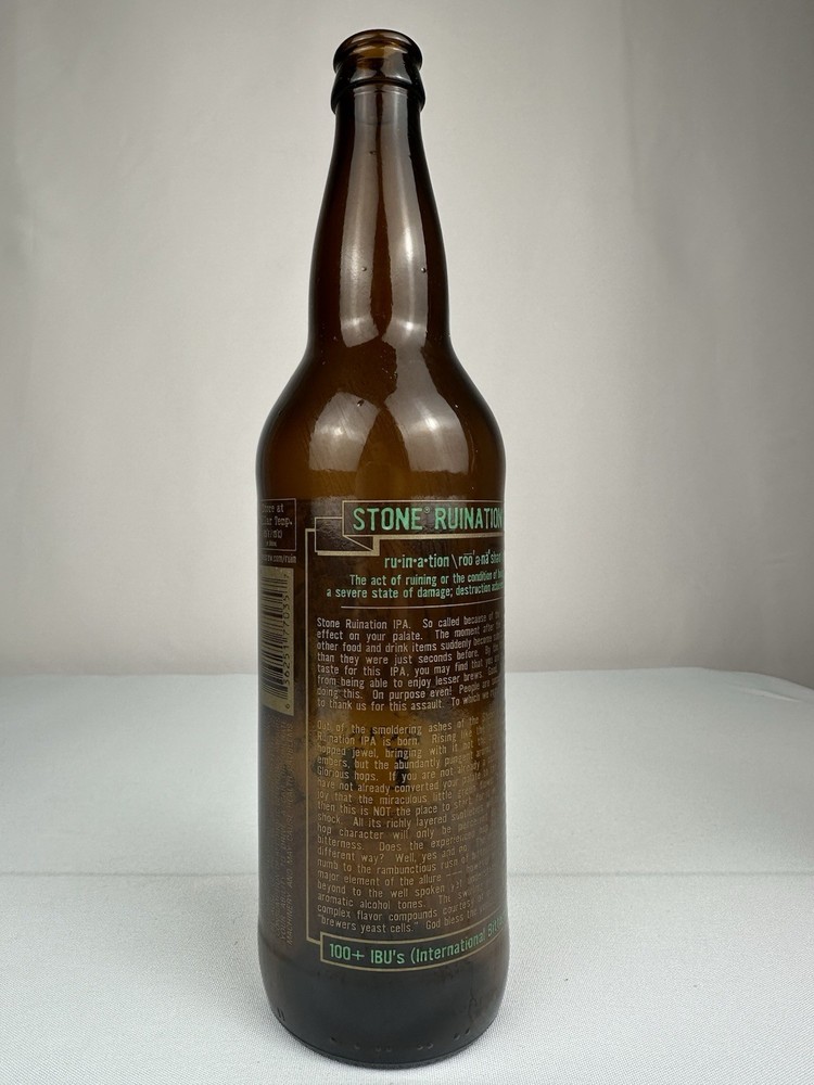 Stone Ruination India Pale Ale Bottle Empty