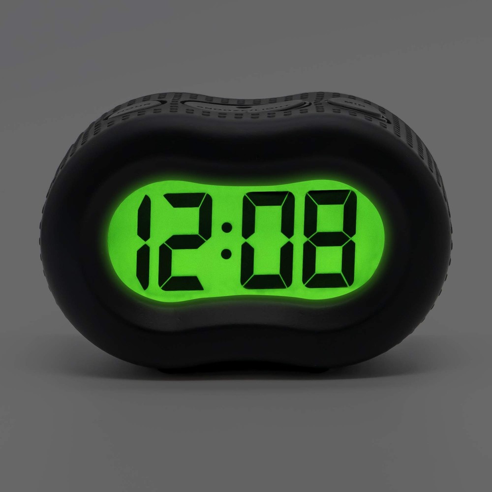 Timelink Smartlight Rubber Alarm Clock with Automatic Night Small, Black