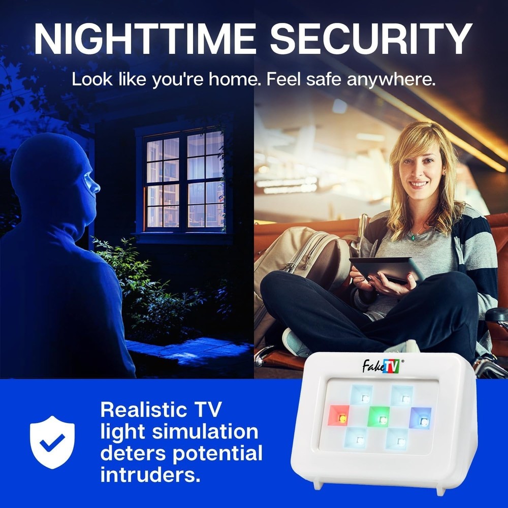 FTV-7 White – Advanced Home Security Television Simulator – Theft Deterrent – En