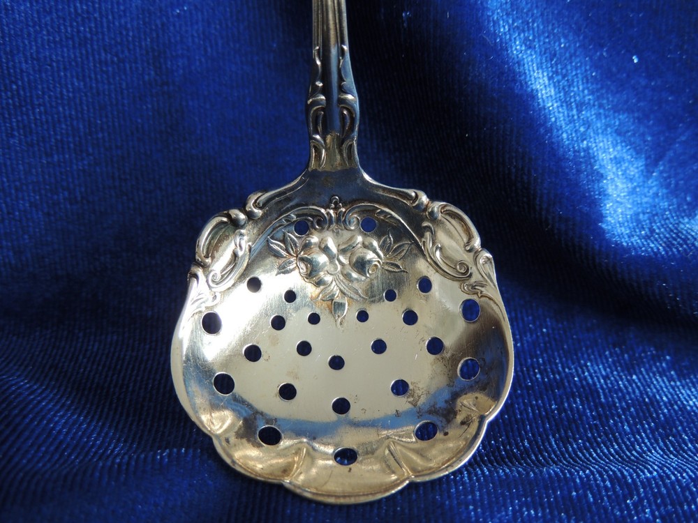 Sterling Silver/ crystal pickle/olive jar with spoon, 925 silver, made by Gorham