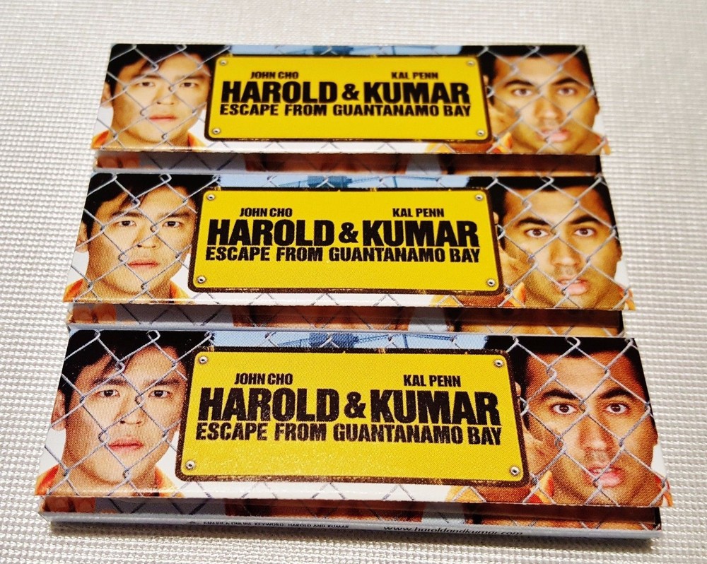 3 Packs Harold & Kumar Escape From Guantanamo Bay Gummed Rolling Papers