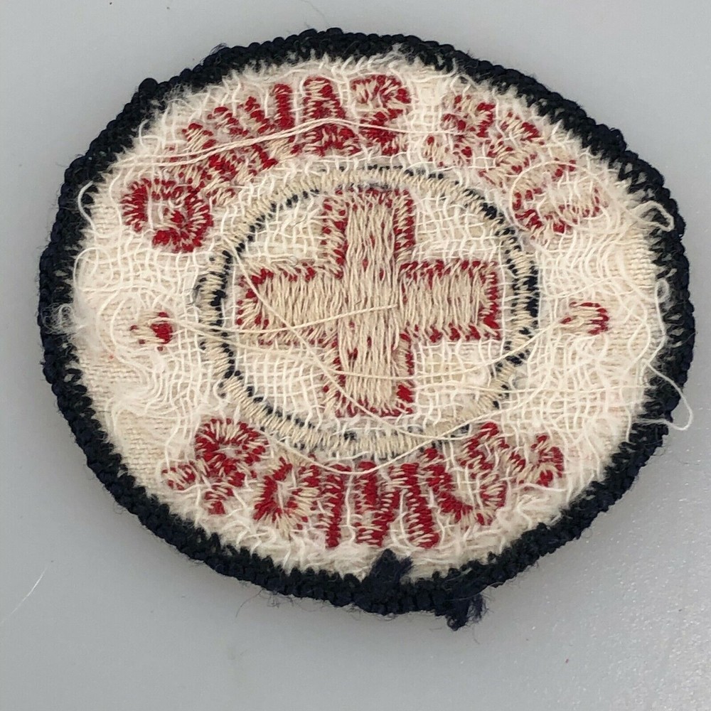 Vintage Red Cross Patch Badge LIVING SAVING JUNIOR