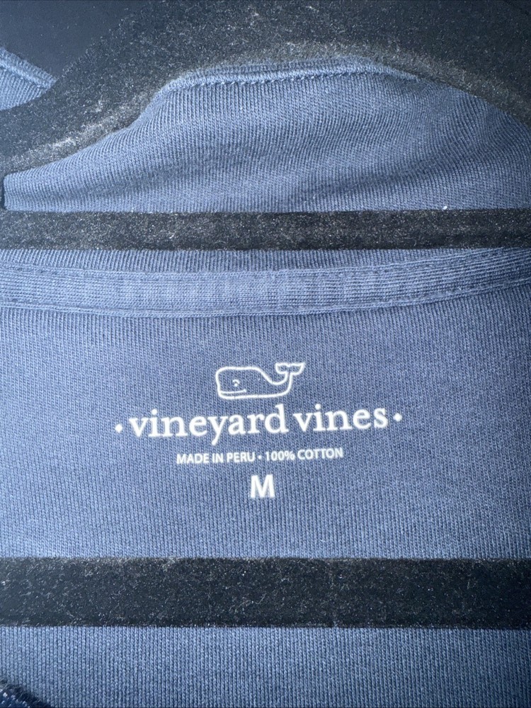 Vineyard Vines Mens navy Performance Quarter Zip Pull Over Size Medium