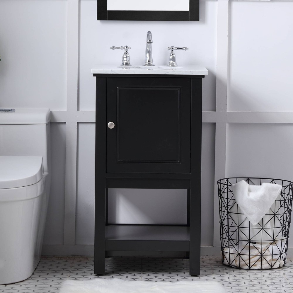 19 Inch Single Bathroom Vanity Set In Black
