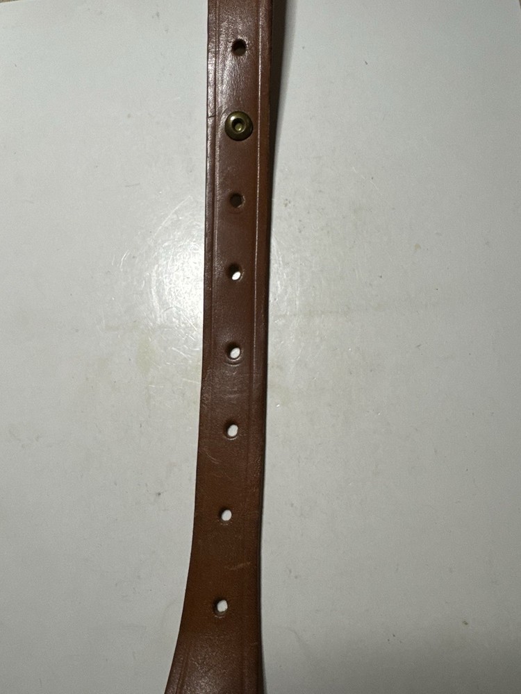 Genuine leather adjustable rifle sling, brown
