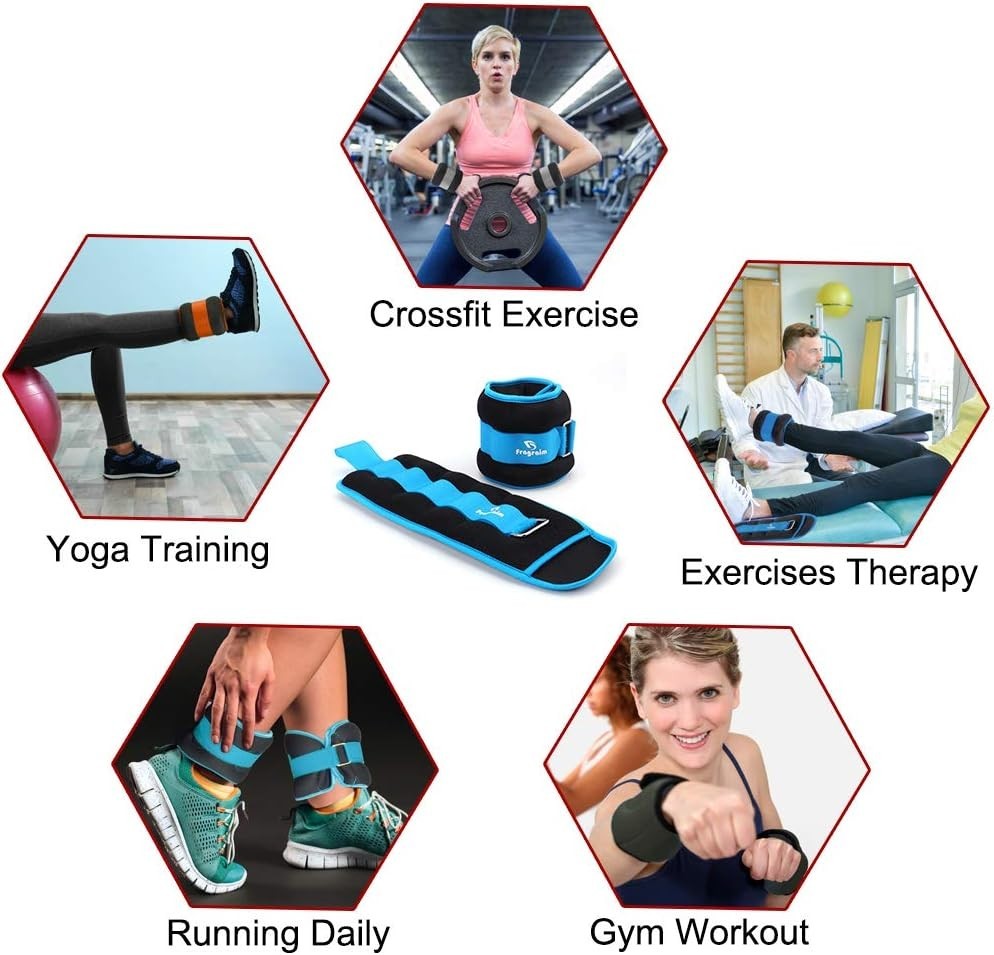 Durable Cotton Ankle Weights - Adjustable 8lbs Pair for Effective Workouts