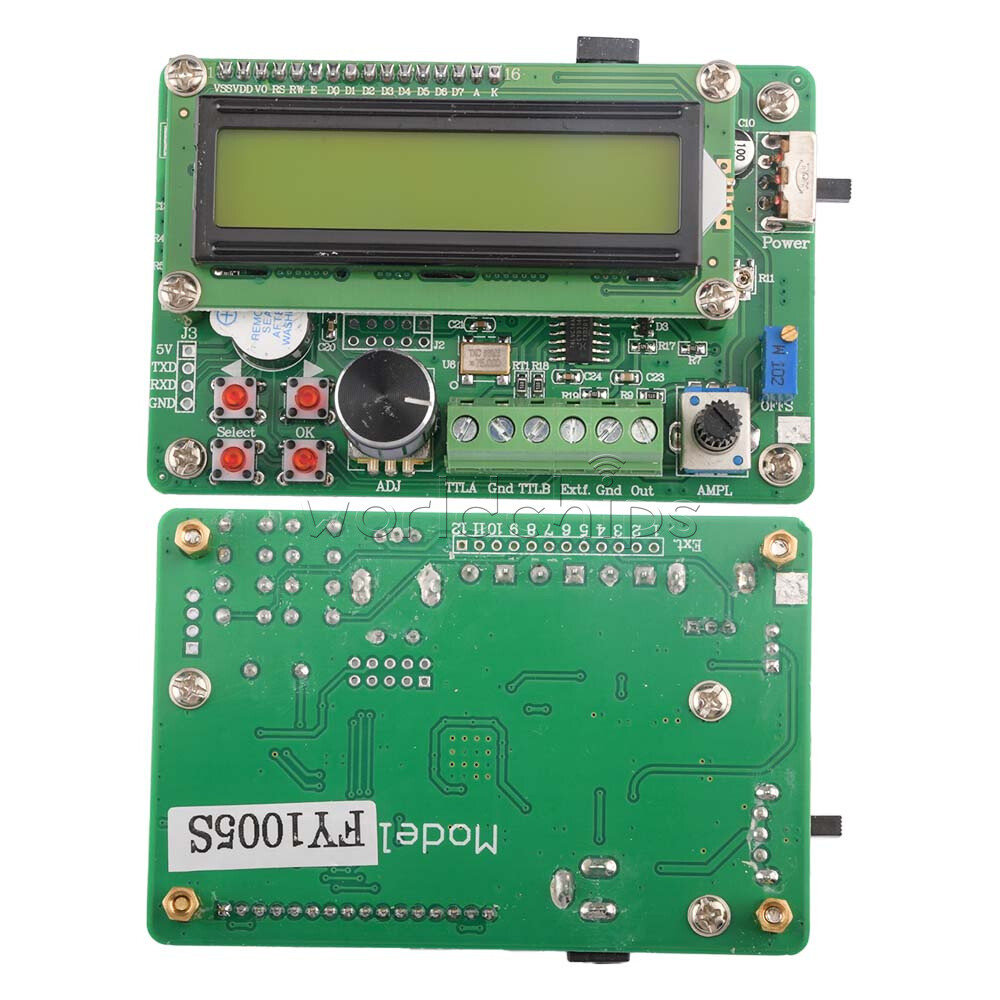 DDS 5MHz Function Signal Generator Sine Triangle Square Wave Module US Plug Set