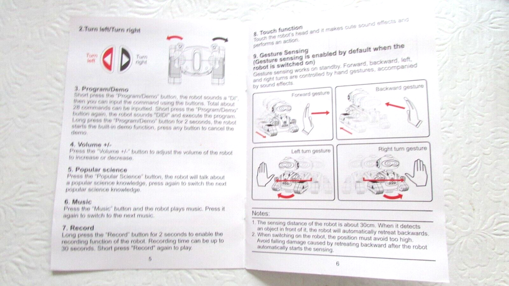 JRC Cady Wish 2.4G Intelligent Interactive Remote Control Robot WHITE