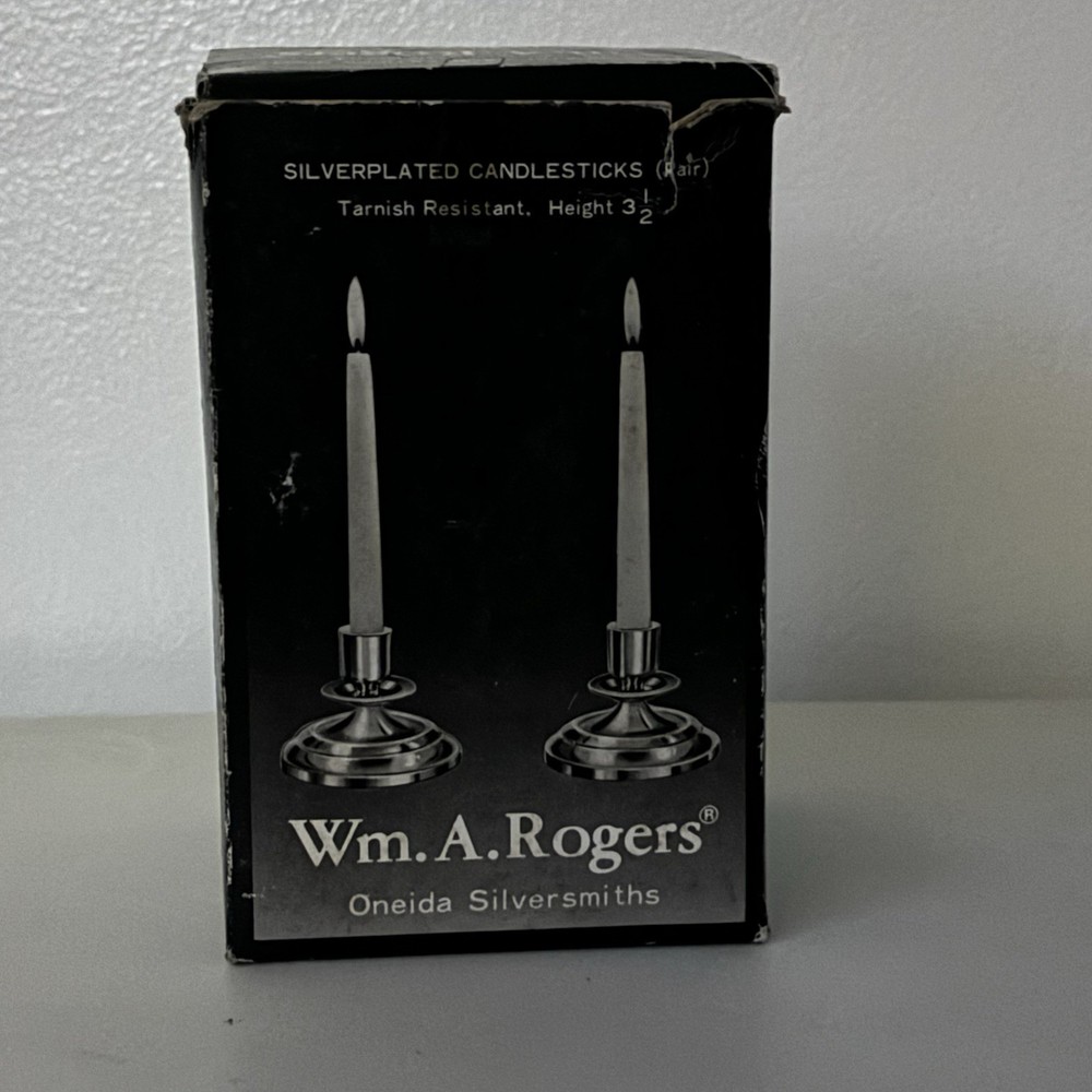 Vintage WM A. Rogers Silverplated Candlesticks