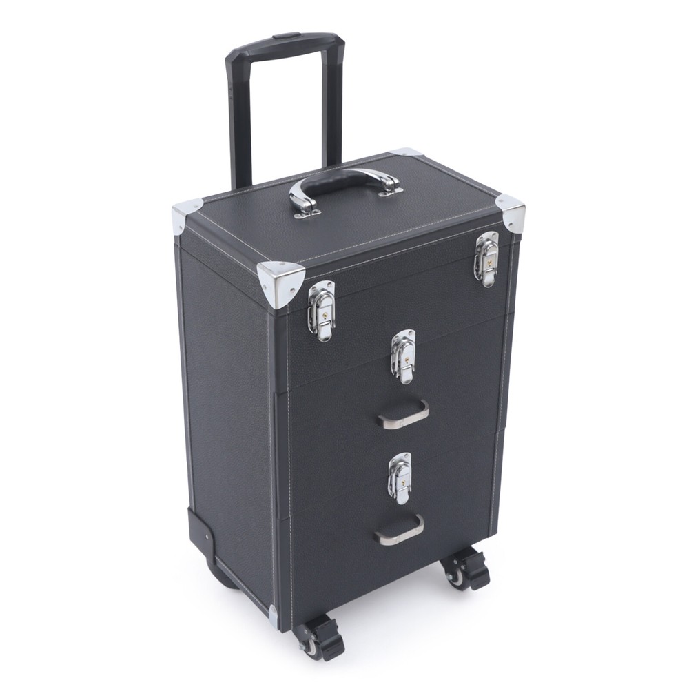 Professional Rolling Makeup Train Case Cosmetic Trolley Makeup Storage Organizer