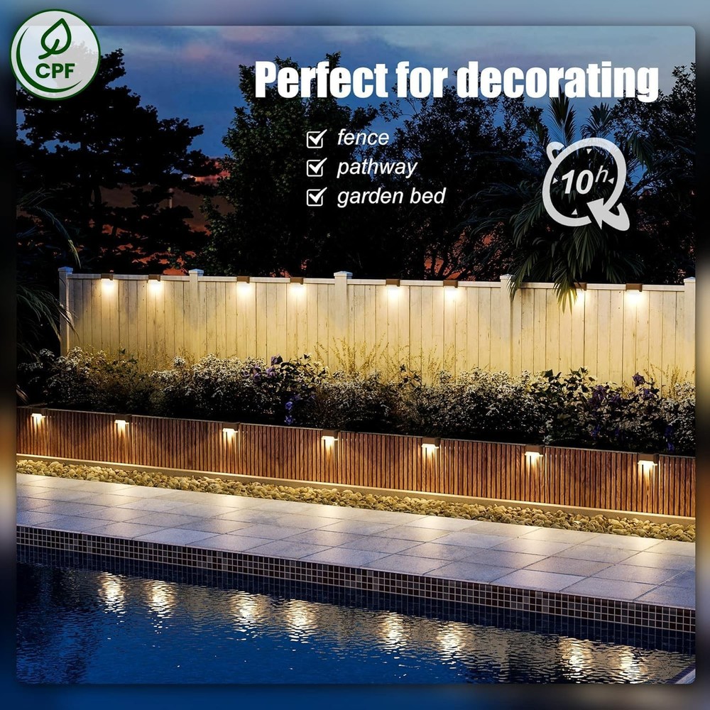 SOLPEX Solar Deck Lights Outdoor 16 Pack, Step 16, Warm White