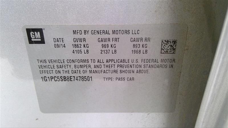 CRUZE 2014 Headrest 333784