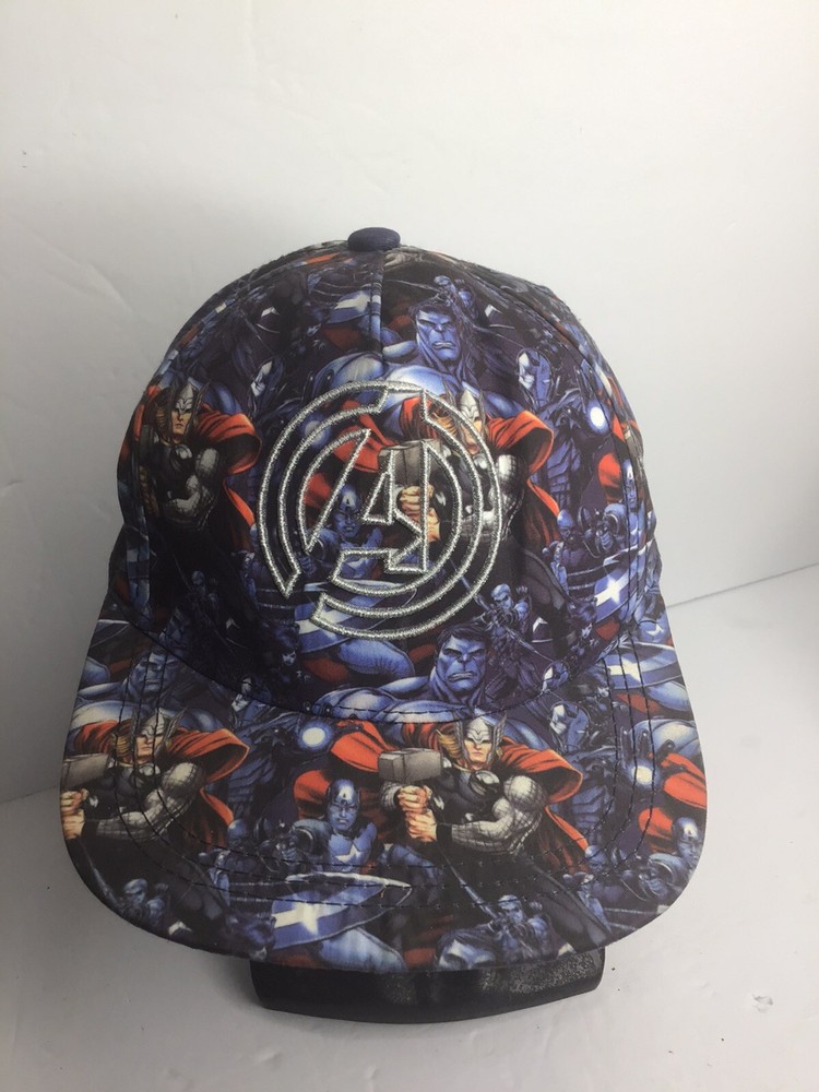 Marvel Avengers Snap Back Hat Size L/XL Adjustable Multi Colored Preowned